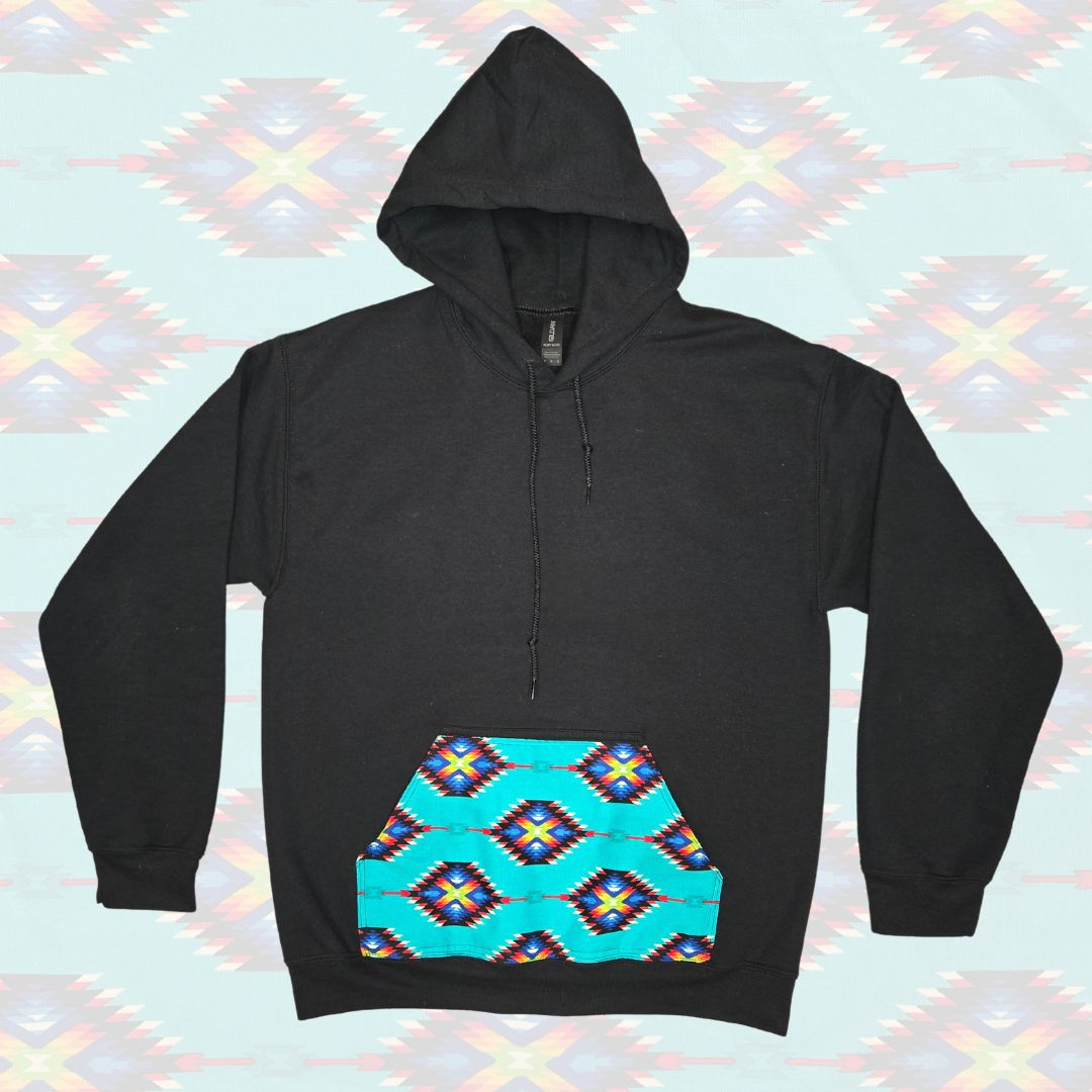 Blue Geometric Hoodie